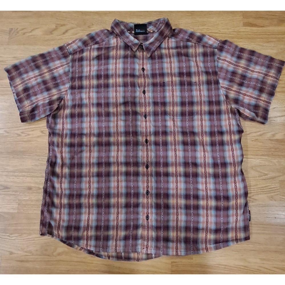 Sherpa Adventure Gear Mens Short Sleeve Collared Button Up Shirt Plaid‎ Size 2XL